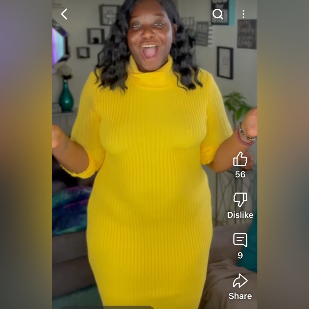 Yellow Sweater Dress